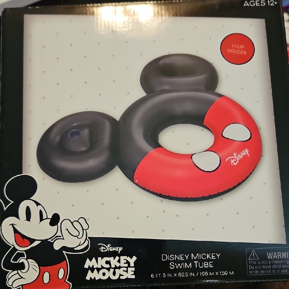 Disney Mickey Mouse Inflatable Swim Ring - Black and Red